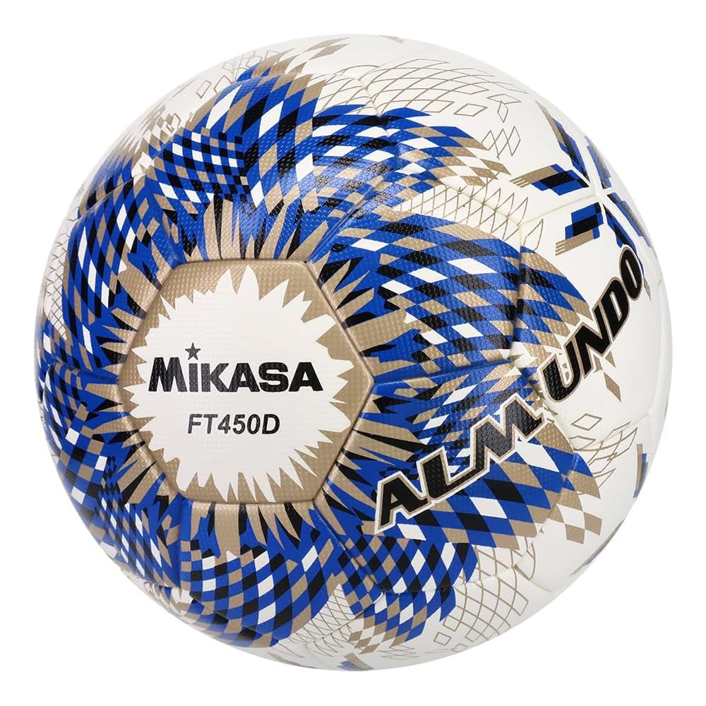 MIKASA ALMUNDO FT450D Soccer Ball Size 4 Blue/Bronze Silver Official Japan Soccer Association Certified 0.900 kgf/cm²