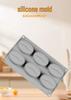 6-Cavity Food-Grade Silicone Mold: Coffee Bean, Pudding, Mousse & Cake Resistant to High Temperatures