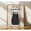 Wash Your Paws Black Cat Canvas Print Bathroom Cat You Pooping Wall Art Poster for Modern Living Room Toilet Kitchen Home Decor