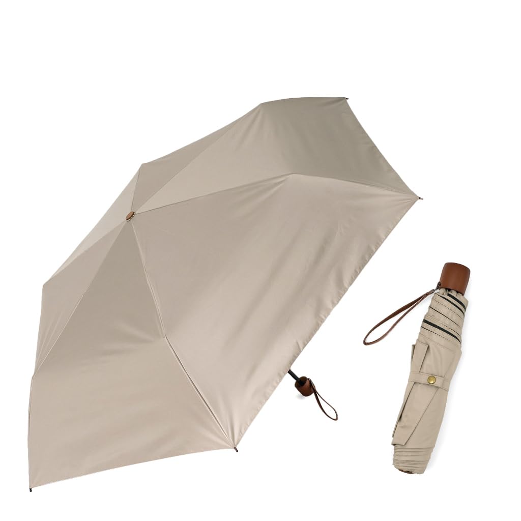 Vita Felice Folding Umbrella for Sun and Rain Umbrella for Women [VITAFELICE] (60cm Ribs/Tote Bag) pru-30179z (Greige)
