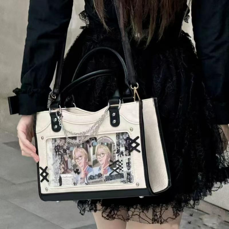 Cute Ita Bag Girl Transparent Messenger Bag Women's Fashion Shoulder Crossbody Bag Ladys DIY Display Tote Bag Lolita Handbag