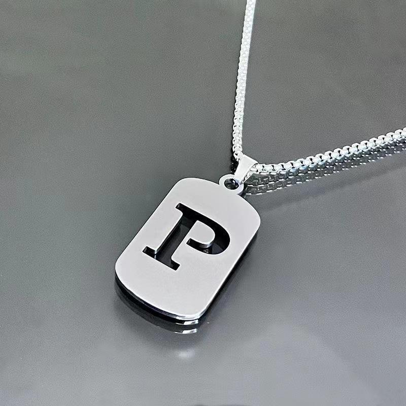 26-Letter English Alphabet Necklace: Simple, Unisex, Trendy Design for Students and Couples