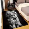 White Tiger Design Mat, Washable Dust Proof, Non Slip Fatigue Resistant, Soft Living Room Decor, Stylish Floor Rug