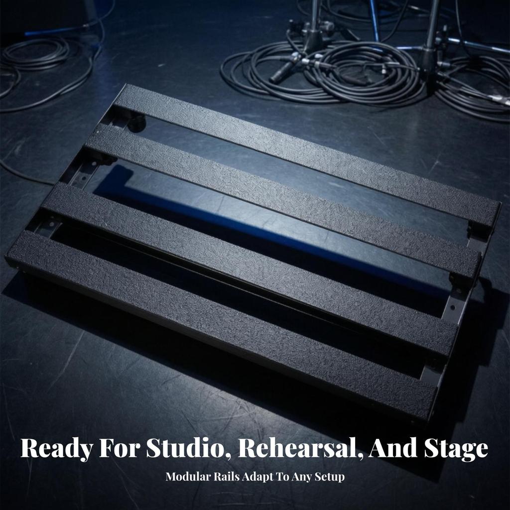 Guitar Pedalboard with Hook-and-Loop Portable Aluminum Pedal Board