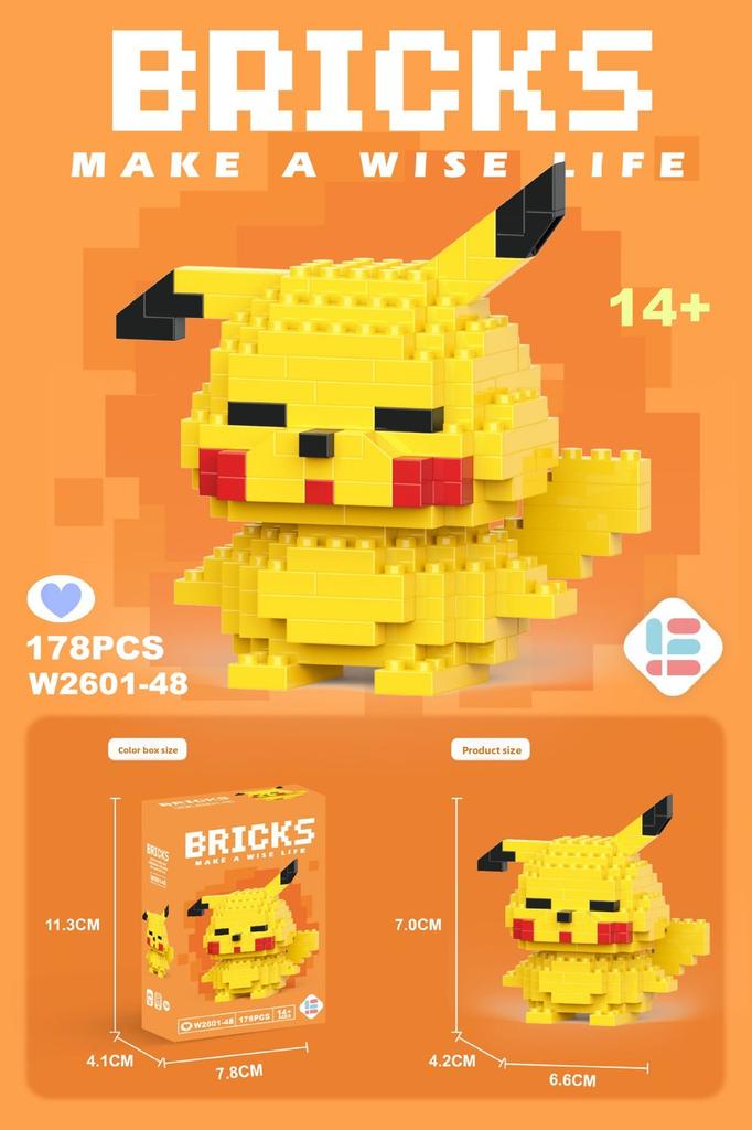 Pikachu Stitch Hello Kitty Snow White Lotso Building Blockswith Cartoon Characters For Kids Educational Playset