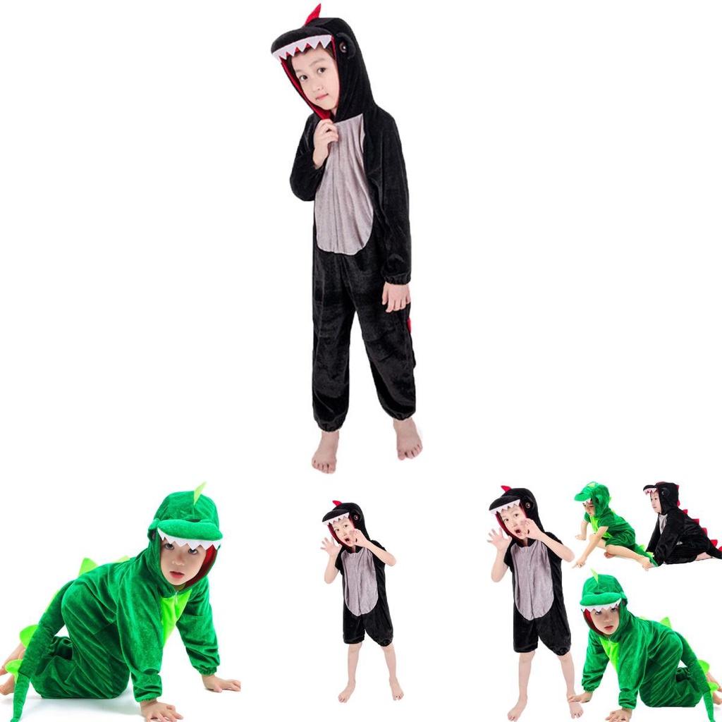 Vibrant Unisex Halloween Dinosaur Costume Crocodile Jumpsuit For Kids Cosplay Events