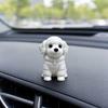 3D-gedruckte sitzende Hundefigur, Mini-Hundestatue in Weiß für Schreibtischdekoration, Modernes Tierform-Ornament für Zuhause, Büro, Bücherregal