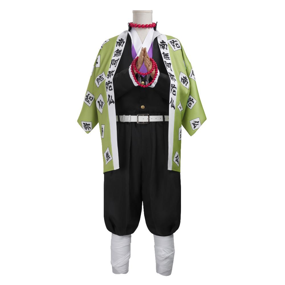 Anime Himejima Gyomei Cosplay Kostüm Mönch Druck Äußerer Umhang Perücke Team Uniform Armbänder Mann Halloween Karneval Anzug Mönch Druck