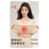 Women Thickened Fleece Thermal Underwear Set With Built In Chest Pad Slim Long Sleeve Top And Long Pants