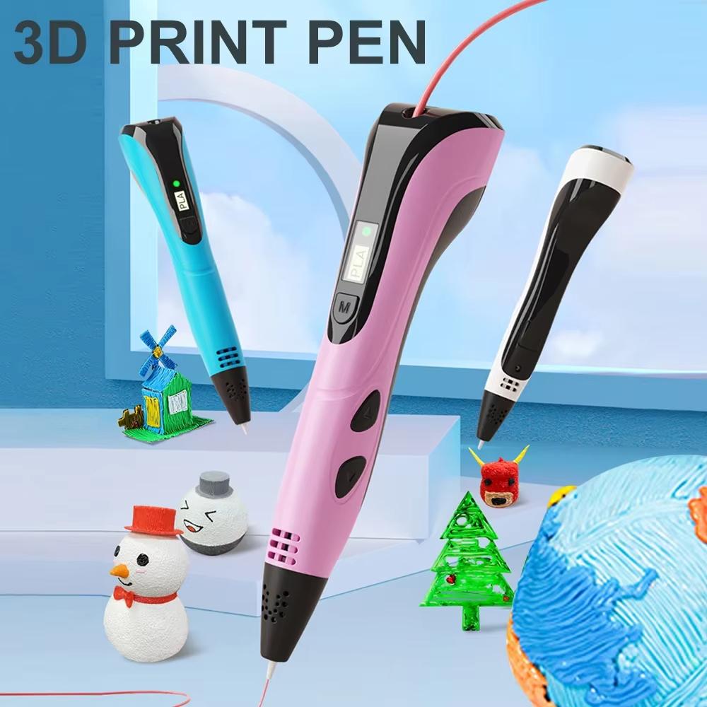 3D Printing Pen 3D Pen Set For Kids Child's Birthday Creative DIY Gift Graffiti Drawing pen LCD Display With PLA Filament
