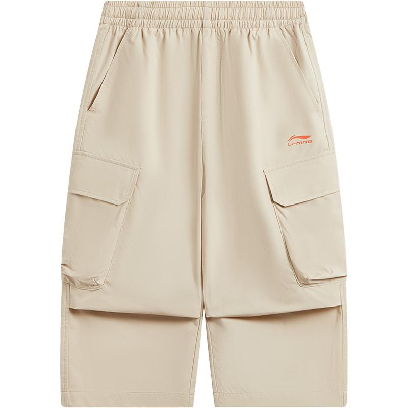 Li-Ning Kids' Straight Loose Cargo Seven-Point Pants