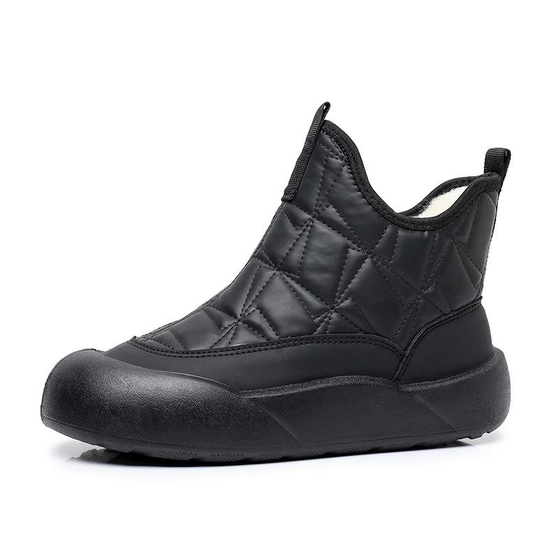 Schneestiefel mit dicker Sohle und Absatz, lässige High-Top-Damenschuhe und kältefeste Baumwollstiefel