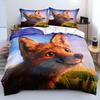 Animal Fox Bedding Set King Queen Size 3D Lovely Orange Fennec Fox Duvet Cover For Kids Teens Adults Bedroom Decor Quilt Cover