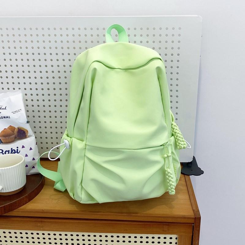 Schoolbag Schoolbag Girl Middle School Student High School College Student Korean Simple Solid Color Versatile Girl Schoolbag Light Going Out Backpack