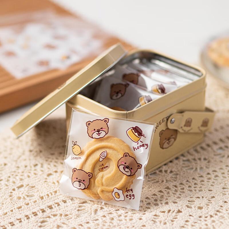 Transparent Cartoon Self-Sealing Cookie Bags