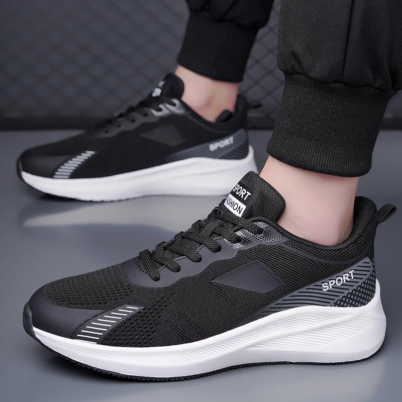 

Men s shoes 2025 summer new sports shoes trend Korean version casual versatile mesh breathable lightweight foreign trade dad shoes 44 чорний