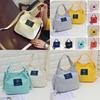 Chic Korean Style Canvas Bucket Bag Vibrant Candy Colors Small Handbag