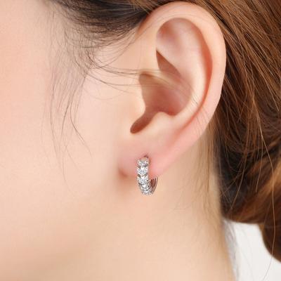 Boucles d'oreilles en argent sterling 925 à la mode, boucles d'oreilles en cristal pour femmes, bijoux en argent coréen, nouvelle collection féminine