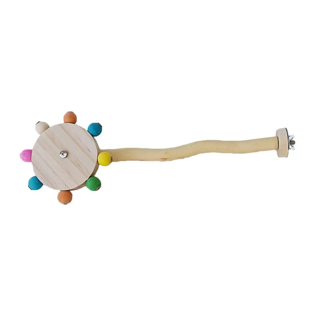 

Вращающиеся шарики Деревянная интерактивная подставка для птиц Красочная игрушка-роллер для птиц Клетки для птиц 27cm