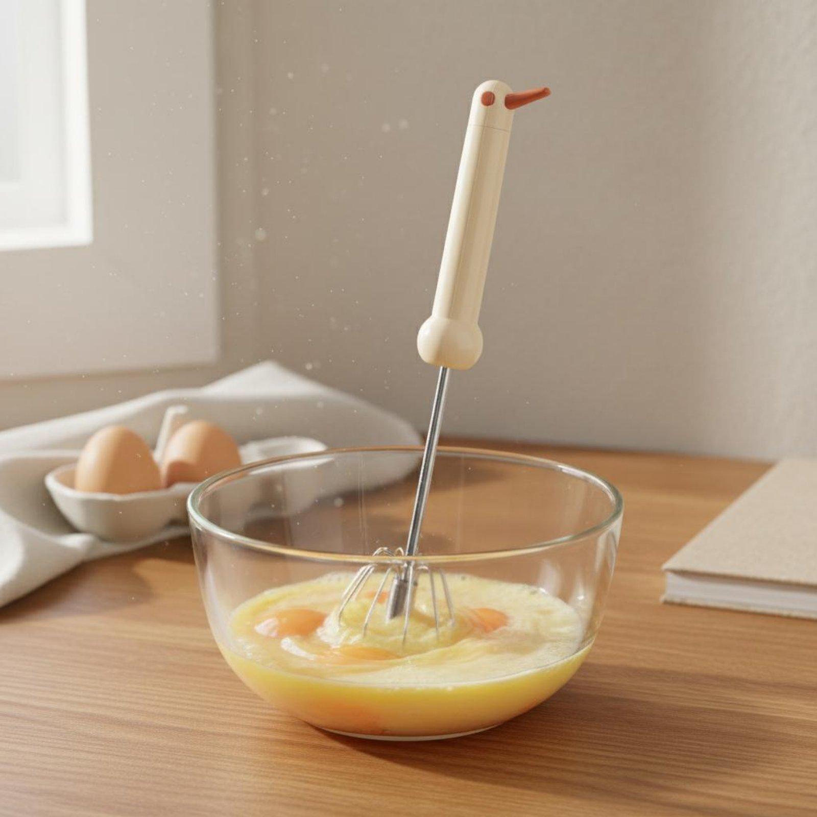 Semi-Automatic Push Whisk No Electricity Needed Semi-Automatic Whisk Push down Mixture Beater Effortless Mixing for Home Cooking