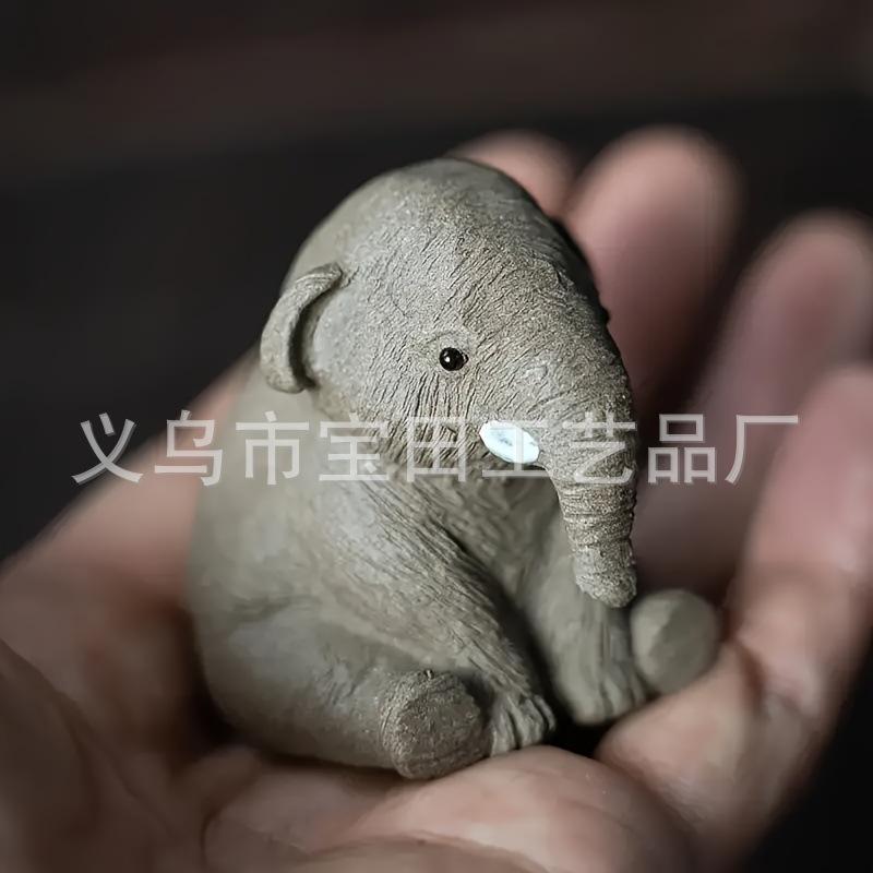 Resin Crafts Little Elephant Garden Decoration Tabletop Decoration Landscape Ornament Flower Pot Decoration Ornament