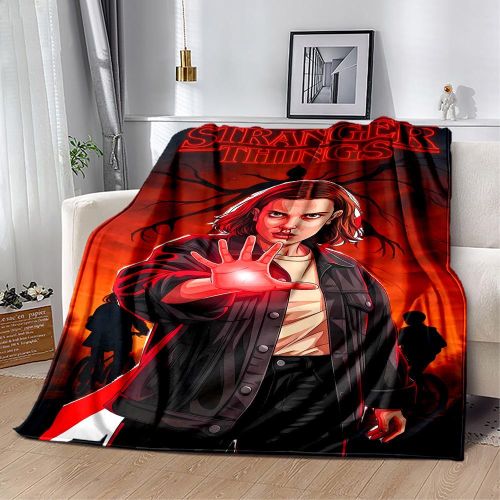 Stranger Things Artwork Suitable Blanket for Offices, Travel, Living Rooms Also a Good Gift for Friends and Family Suitable for All Seasons.