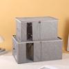 Large Capacity Clothing Storage Box Foldable Clear Window Fabric Box Clothes Storage Organizer With Lid And Zipper For Blanket