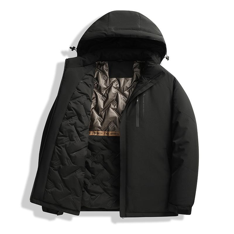 Men's Winter Warm Hooded Jackets Casual Windproof Coat Padded Thicken Parka Jacket for Men Waterproof Quilted Windbreaker Insulated Jackets with Hood