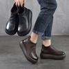 High-top Boots - New Single Boot - Retro Round Toe Soft Leather Short Boot - Versatile Women's Shoes