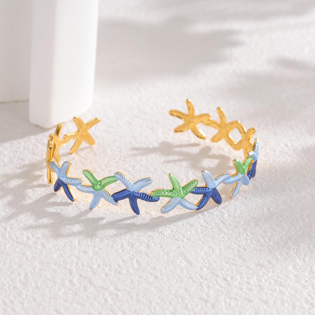 Atoztide Multiple Styles Starfish Bracelet for Women Stainless Steel Statement Crab Flower Adjustable Cuff Bangle Jewelry Gift