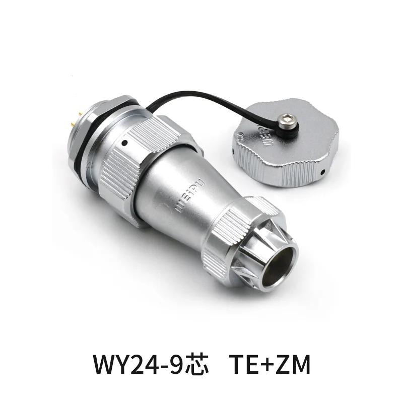 WEIPU WY24 TE+ZM Industrial M24 Waterproof 2Pin 3Pin 4Pin 9Pin 10Pin 12Pin 19PinAutomotive Electrical Connector Signal Adapter