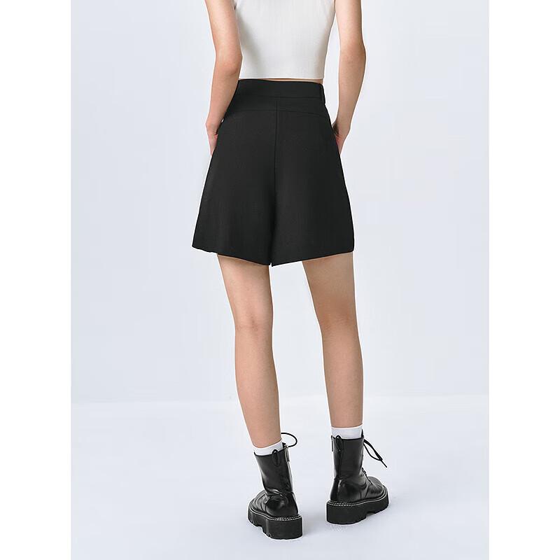 PEACEBIRD Dámské módní plisované A-liniové šortky se širokými nohavicemi
