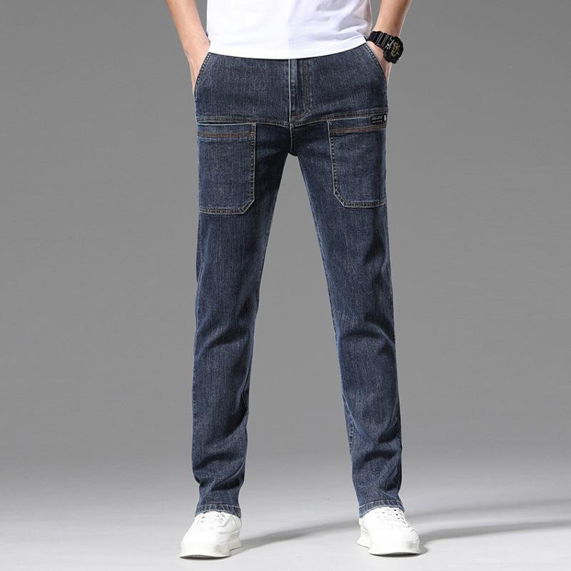 Slim-fit straight-leg jeans for men Summer new arrivals Trendy stretch versatile casual trousers Men's long pants