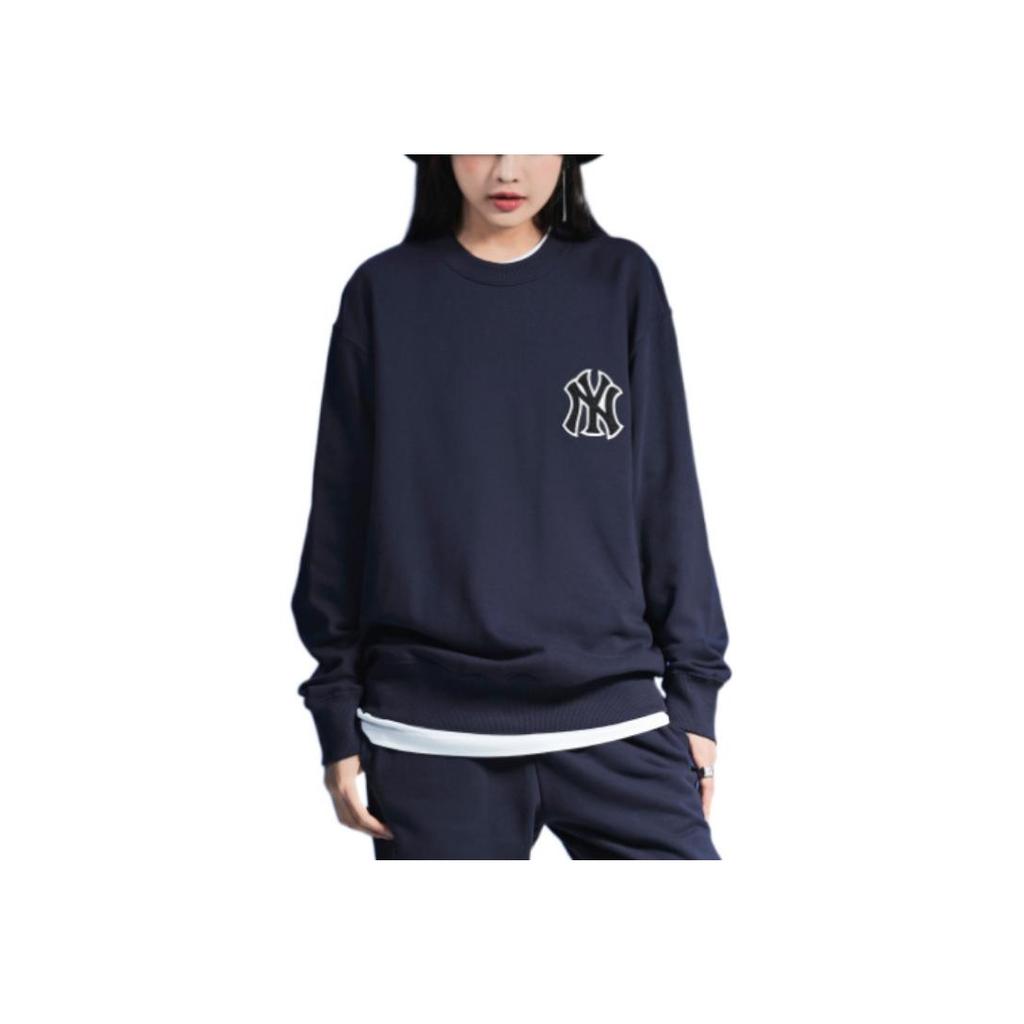 New MLB Cashew Flower Sweatshirts Women's Dark Blue 3AMTI0126-50NYD