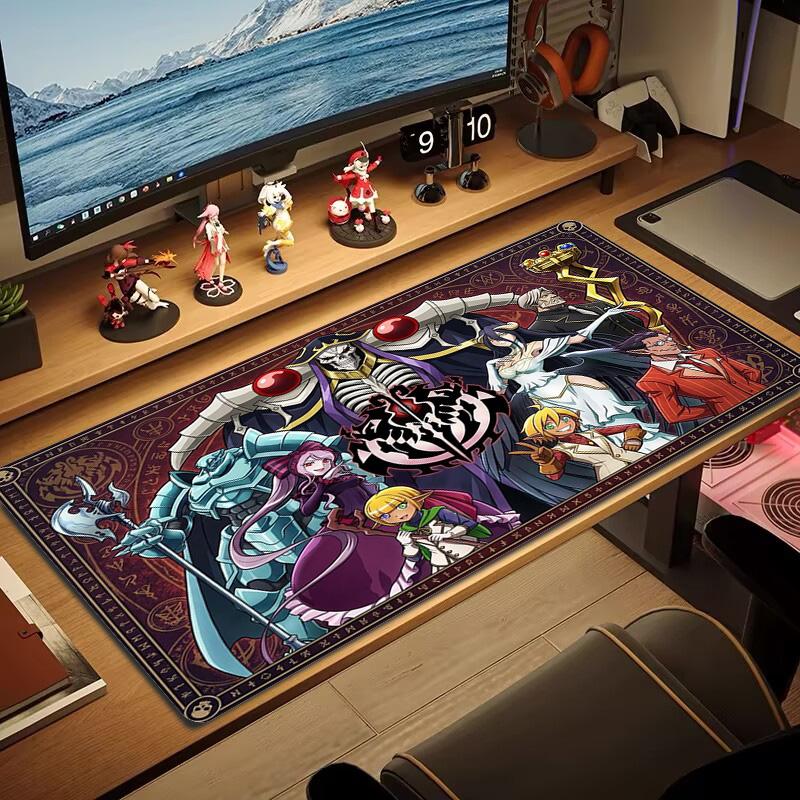 Anime Overlord Color Mouse Pad Large Gaming Table Cushion Non-slip Laptop Tablet Big Mousepad XXL Mat Mini PC Playmat With Lock Edge