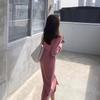 Temperament Lazy wind knitted dress women's autumn and winter new loose long over-the-knee sweater skirt with coat