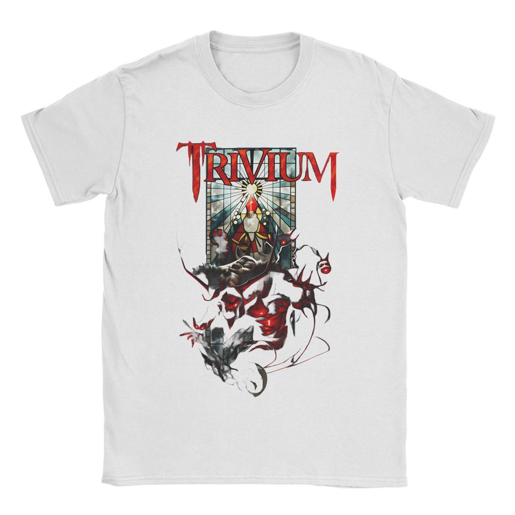 Vtg Trivium Band Men T Shirts  Fashion Tees Short Sleeve Round Collar TShirt 100 Cotton Printing Clothing