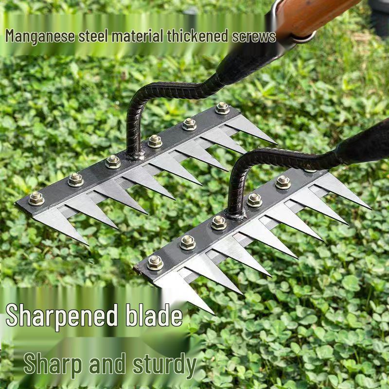 Steel Weeding Hoe and Rake: Versatile Tool for Digging, Soil Loosening, and Planting Vegetables or Flowers.