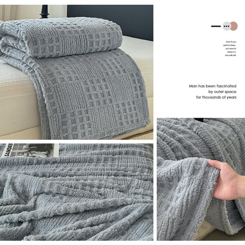 2025 Warme Dicke Decke Tafu Fleece Einfarbig Jacquarddecke Multifunktionale Überwurfdecke Sofadecke Nickerchen-Decke Kleine Decke