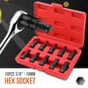 Chrome Vanadium Alloy Steel Hexagonal Socket Set Tool Socket Head Applicable To Manual Wrench S2 Blackened Box Hexagon Bit