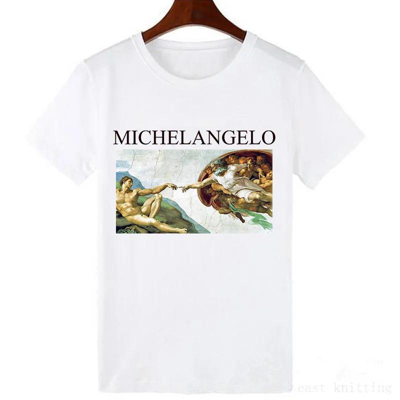Neuestes Mode David Michelangelo Bedrucktes Grafik-T-Shirt Statue Kaugummi kauend Mode-Print Lustiges Harajuku-T-Shirt
