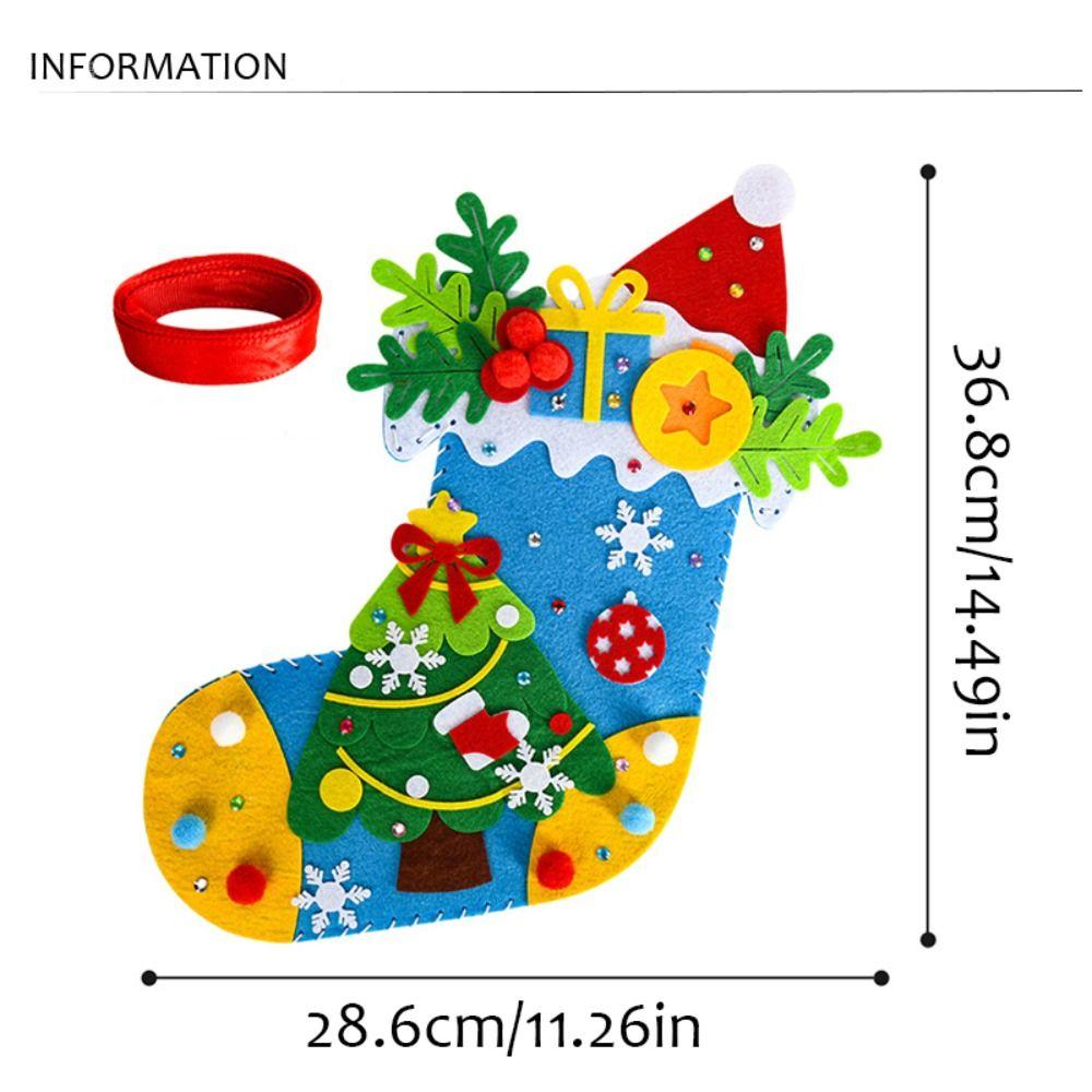 Non-woven Fabric DIY Christmas Stocking Snowman Portable Elk Xmas Bag  Party