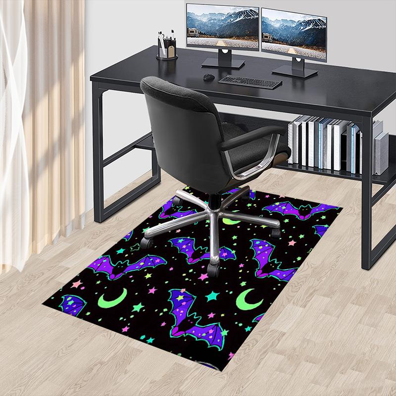 1PC Bat Moon Non-Slip Floor carpet, Office, family, bedroom, Studio - Large Area Rug, Vibrant Colors, Longlasting Material-X403