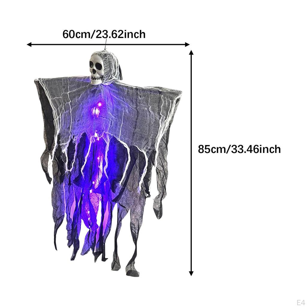 Halloween Hanging Creepy Backyard Decoration with Lighting Horror Skeleton for Porch Yard