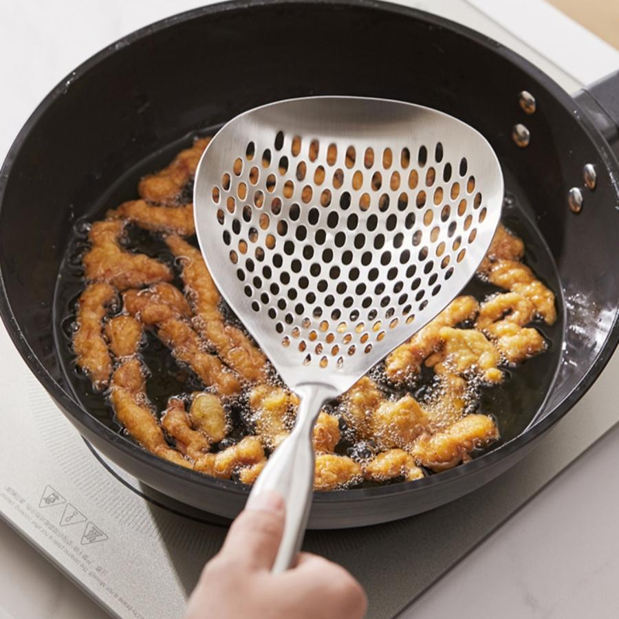 SUS304 stainless steel big end colander, pepper spoon, food spoon, kitchen household Lo mein dumpling cooking spoon