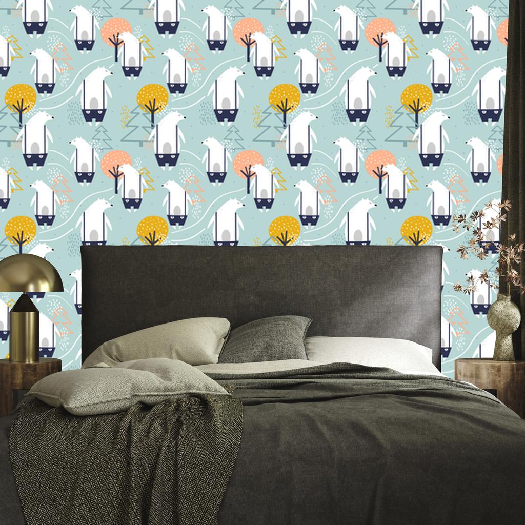 Teddy bears and trees wallpaper for living room and bedroom 50x1000