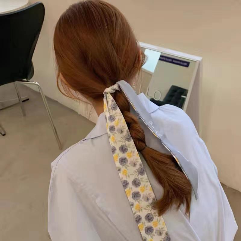

French Silk Retro Headscarf: Autumn Women s Thin Hair Tie & Ribbon