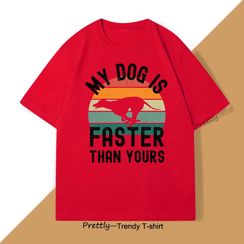 

Моя собака быстрее твоей Борзая Футболка Любитель собак Печатная футболка Мужские Женские Футболки Хип-хоп Топы Смешные Хлопковые Футболки S