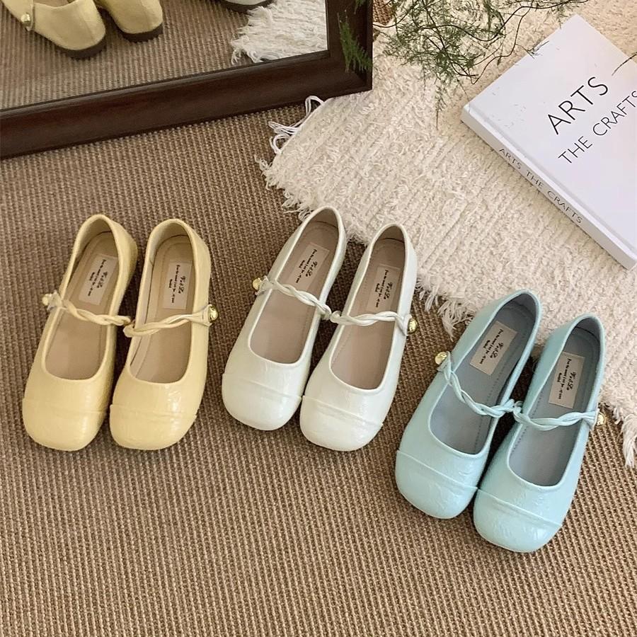 Flat French Bow Mary Jane Single Shoes Women's Shoes 2025 New Spring and Summer with Skirts Mary Jane Evening Shoes