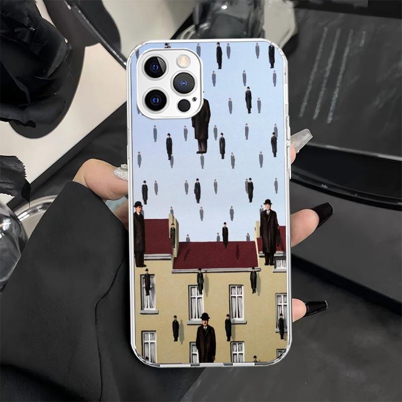 

Rene Magritte Art Phone Case for iPhone 11 12 13 Mini 14 15 Plus 16 Pro Max 17 Air 16E 7 8 SE 17ProMax Soft Fundas Cover 11 12 1 iPhone 16 Pro